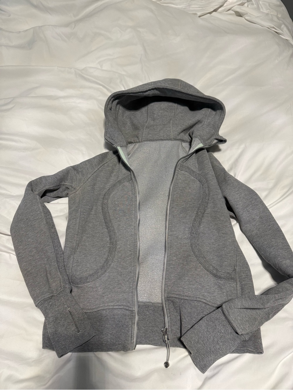 lululemon athletica Gray Full-Zip Hooded Jacket